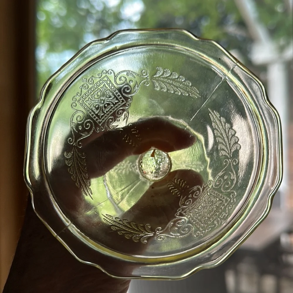Vintage Hazel Atlas Depression Glass-Roxana Yellow Champagne/Sorbet Dish